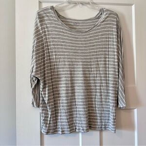 XL grey and white stripe tunic Loft top